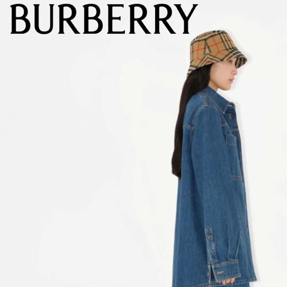 Burberry Check Cotton The Carousell Bucket Hat In… - image 1